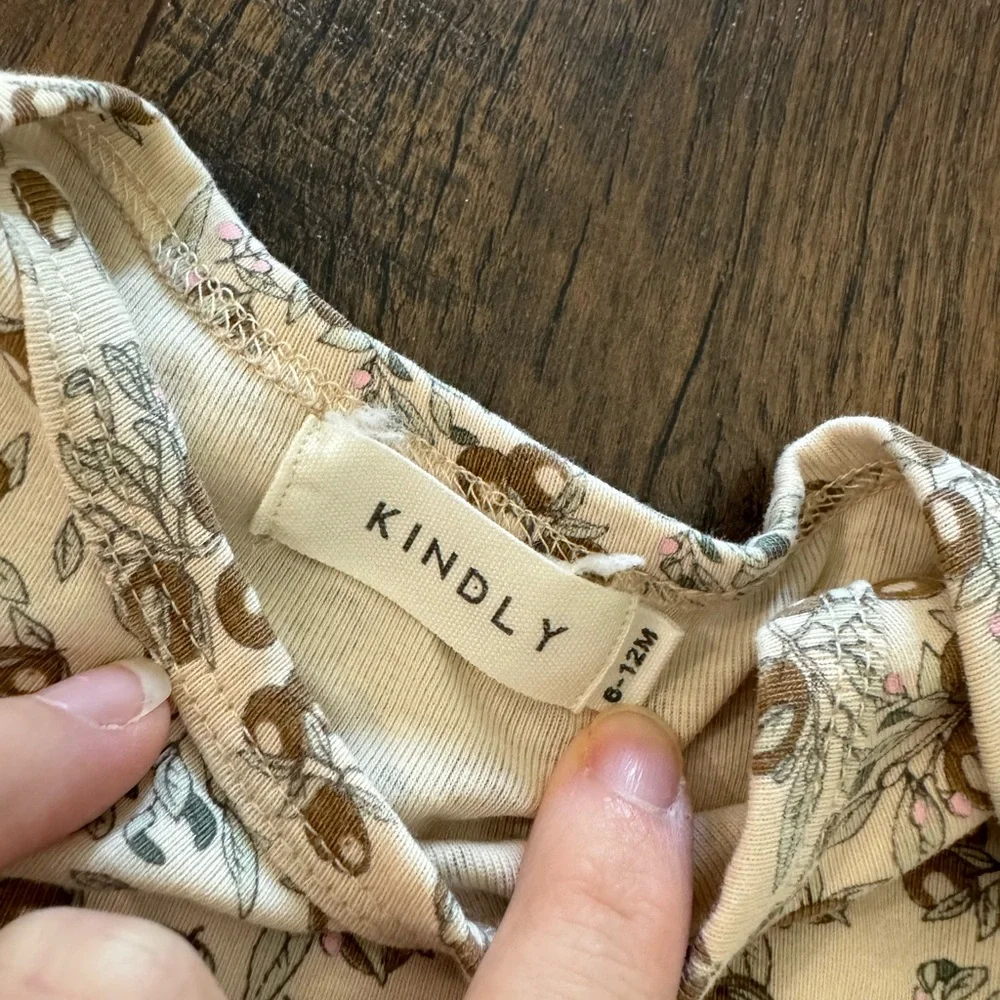Kindly Cream Floral Print Kids One-Piece